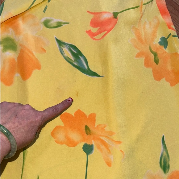 Vintage Lauren Ralph Lauren Floral Yellow Slip Dress 100% Silk Size 8 - Picture 7 of 11